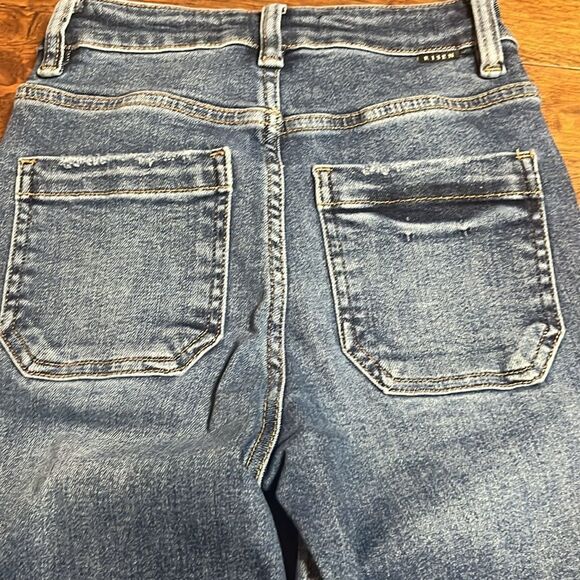 Risen Dark Blue High Rise Wide Leg Cargo Stretch Jean, size 23W/33L - Picture 8 of 11